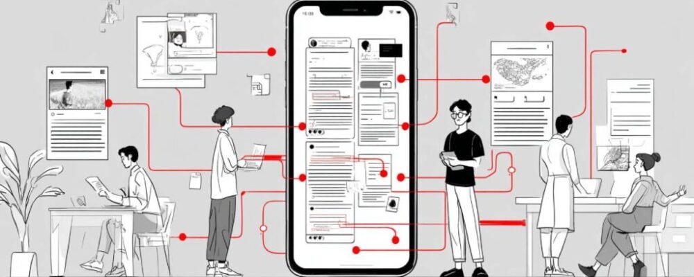 Creator working with AI to develop social content